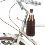 Supporto per bottiglia d'acqua da bici in pelle marrone Tourbon