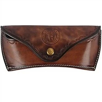 TOURBON Unisex Deluxe Leather Eyeglass Case Hard Reading Glasses Storage Box